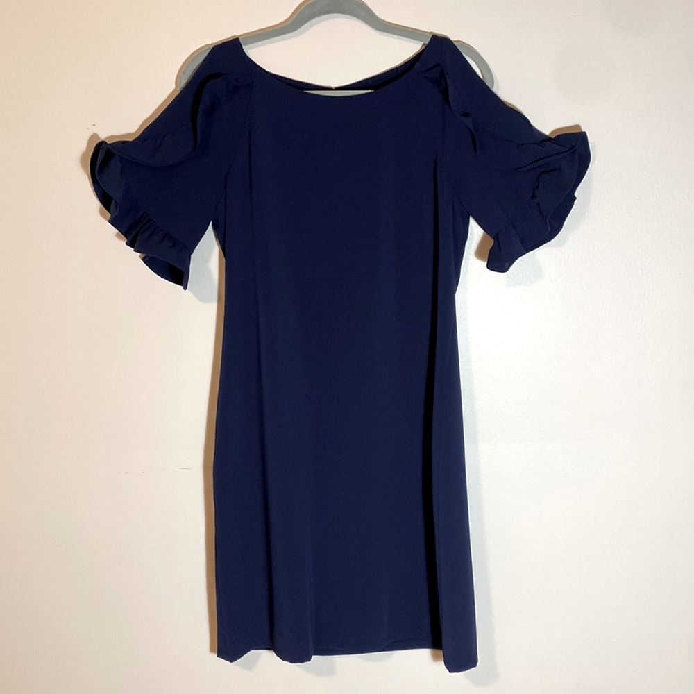 LAUNDRY Women Cold Shoulder Navy Dress, Size 4